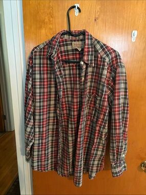 Abercrombie & Fitch Red and Black Plaid Button-Down Shirt